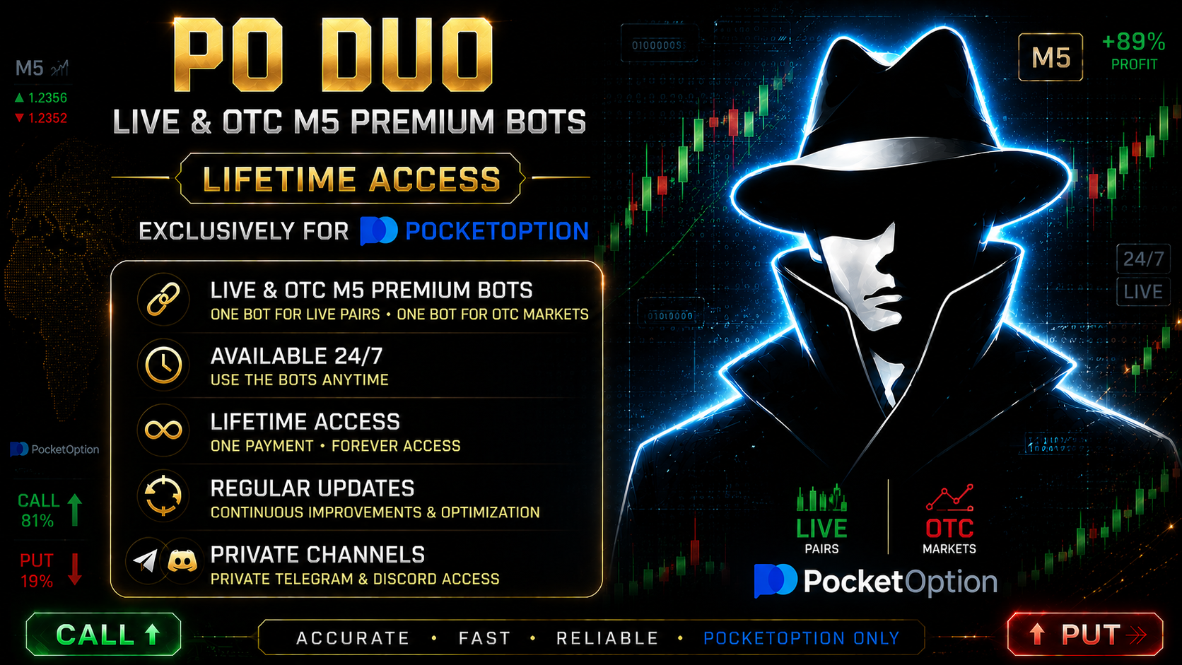 	 PO DUO M5 - OTC + LIVE