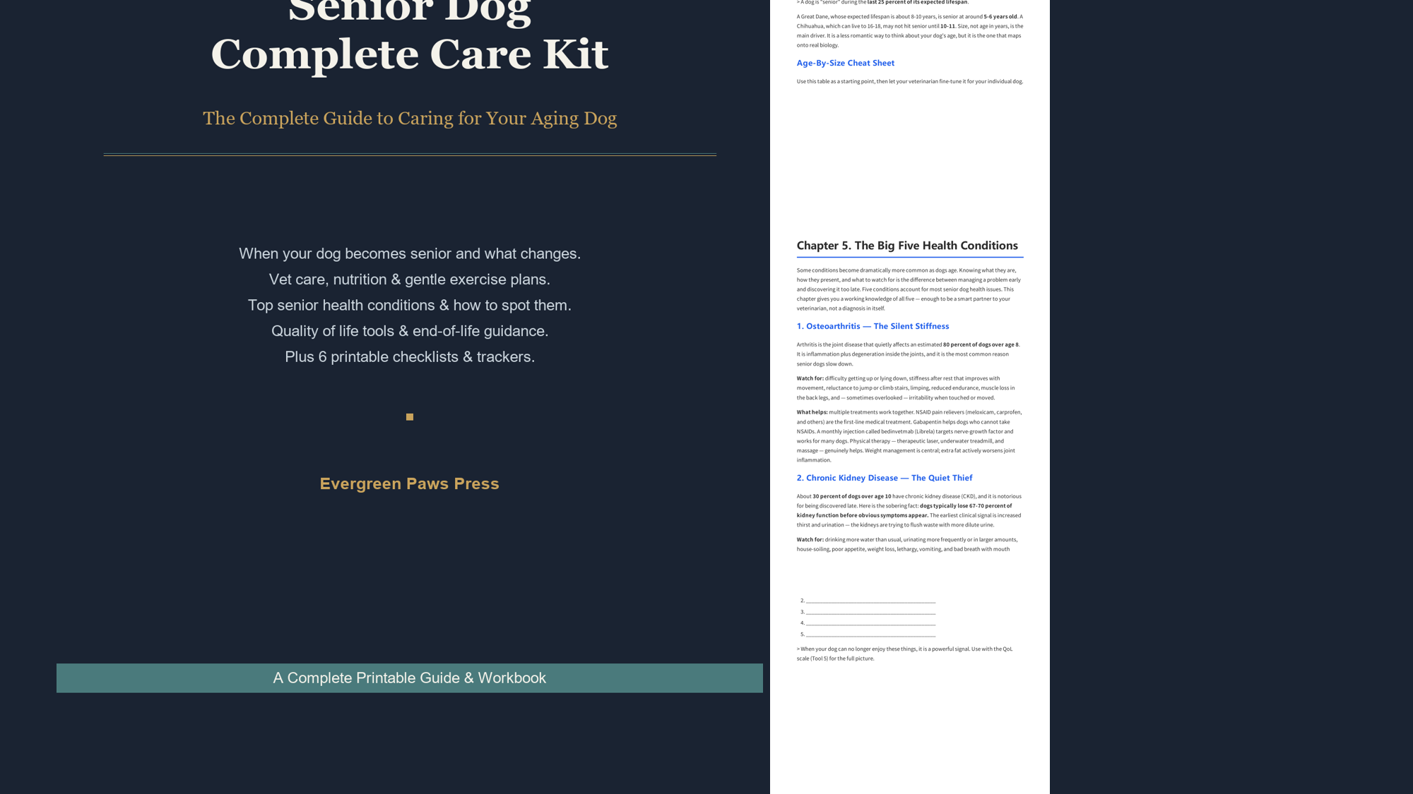 Senior Dog Complete Care Kit - Printable Health Guide