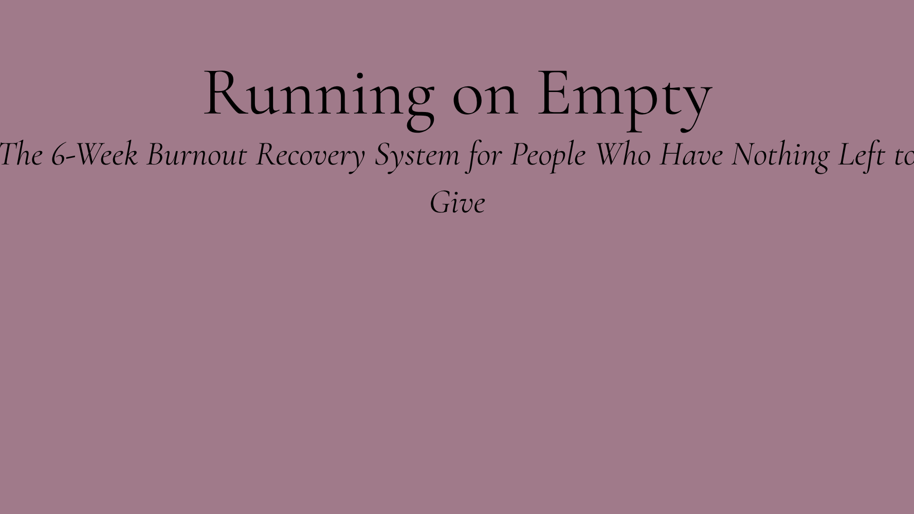 Running on Empty