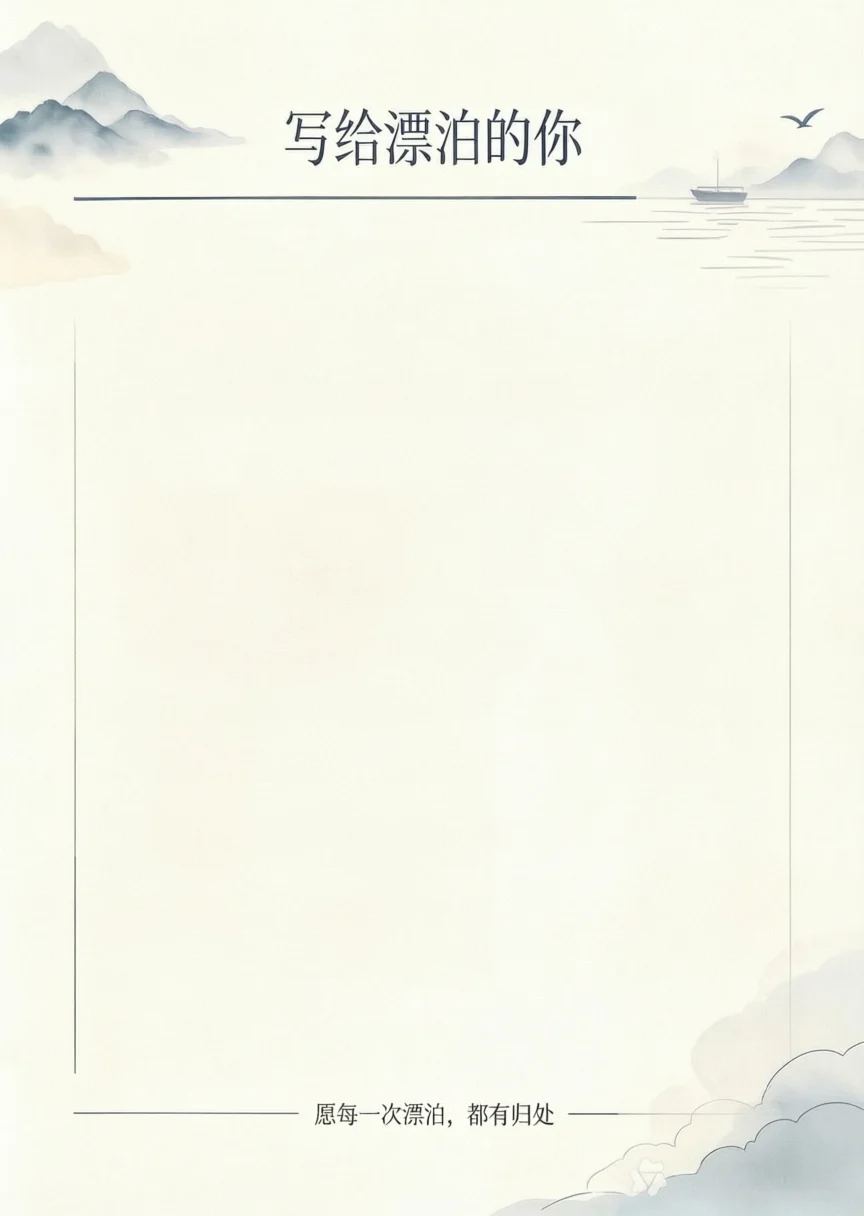 Letter to a Wandering Soul (写给漂泊的你)