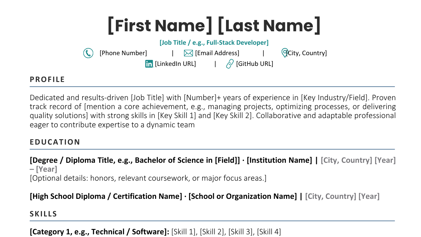 ATS-Friendly Resume Template Bundle (Word + Canva)