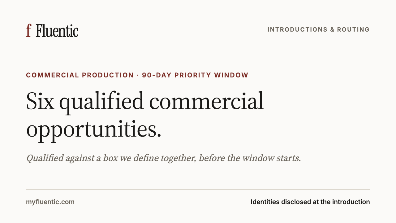 6 Qualified Commercial Opportunities