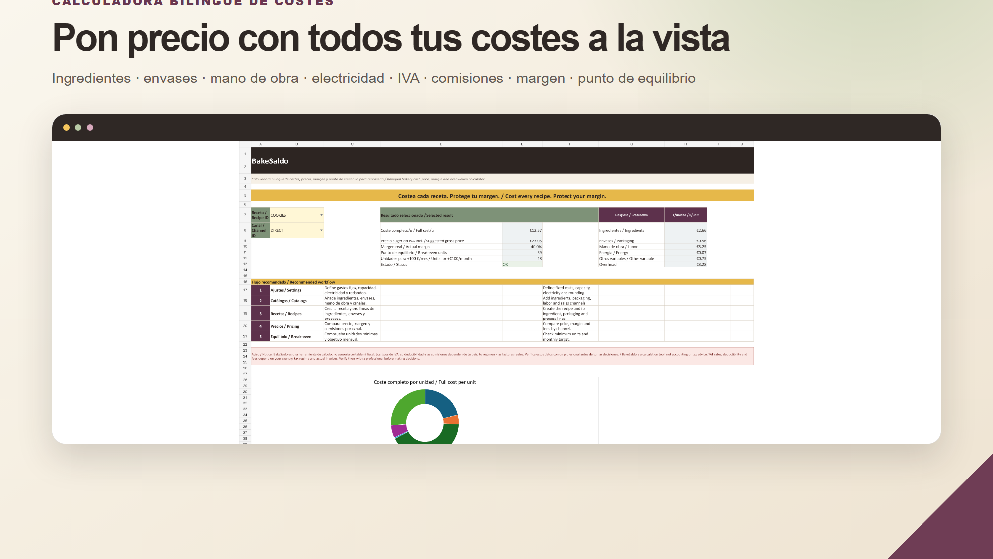 BakeSaldo — Bakery Cost & Pricing Calculator