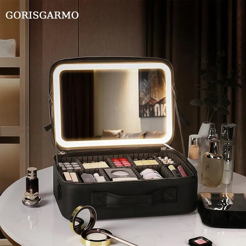 Calyva Travel Makeup Bag with LED Mirror