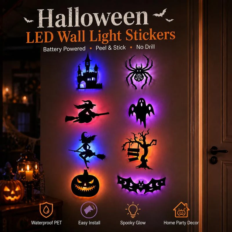 Calyva Halloween LED Silhouette Wall Light Stickers