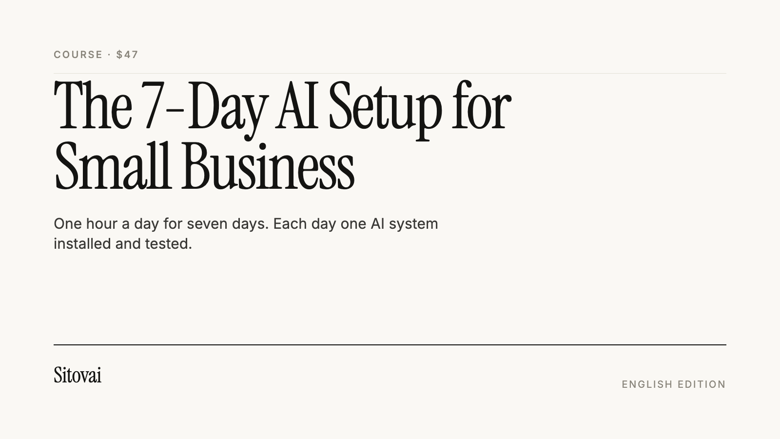 The 7-Day AI Setup for Small Business