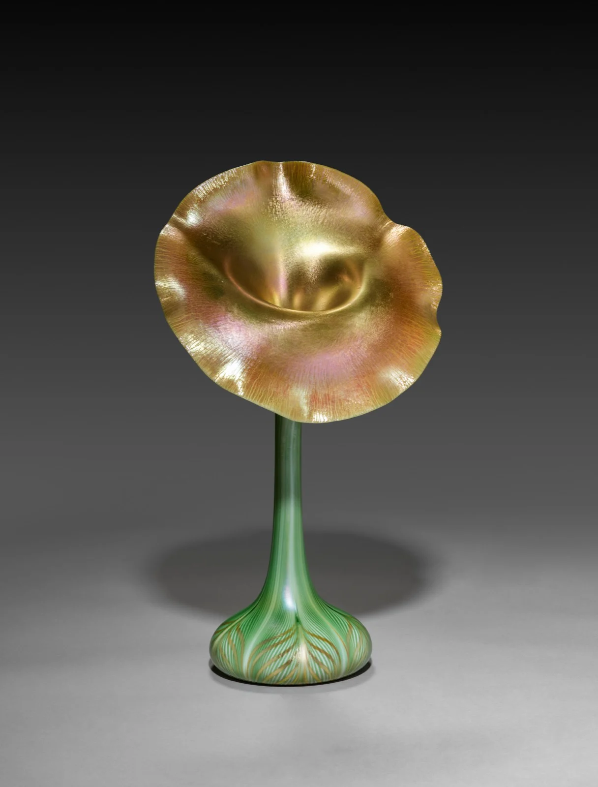 Trumpet Vase, Gold Iridescent