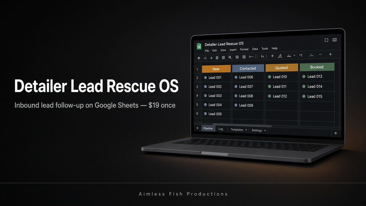 Detailer Lead Tracker — Sheets CRM + Daily Alerts