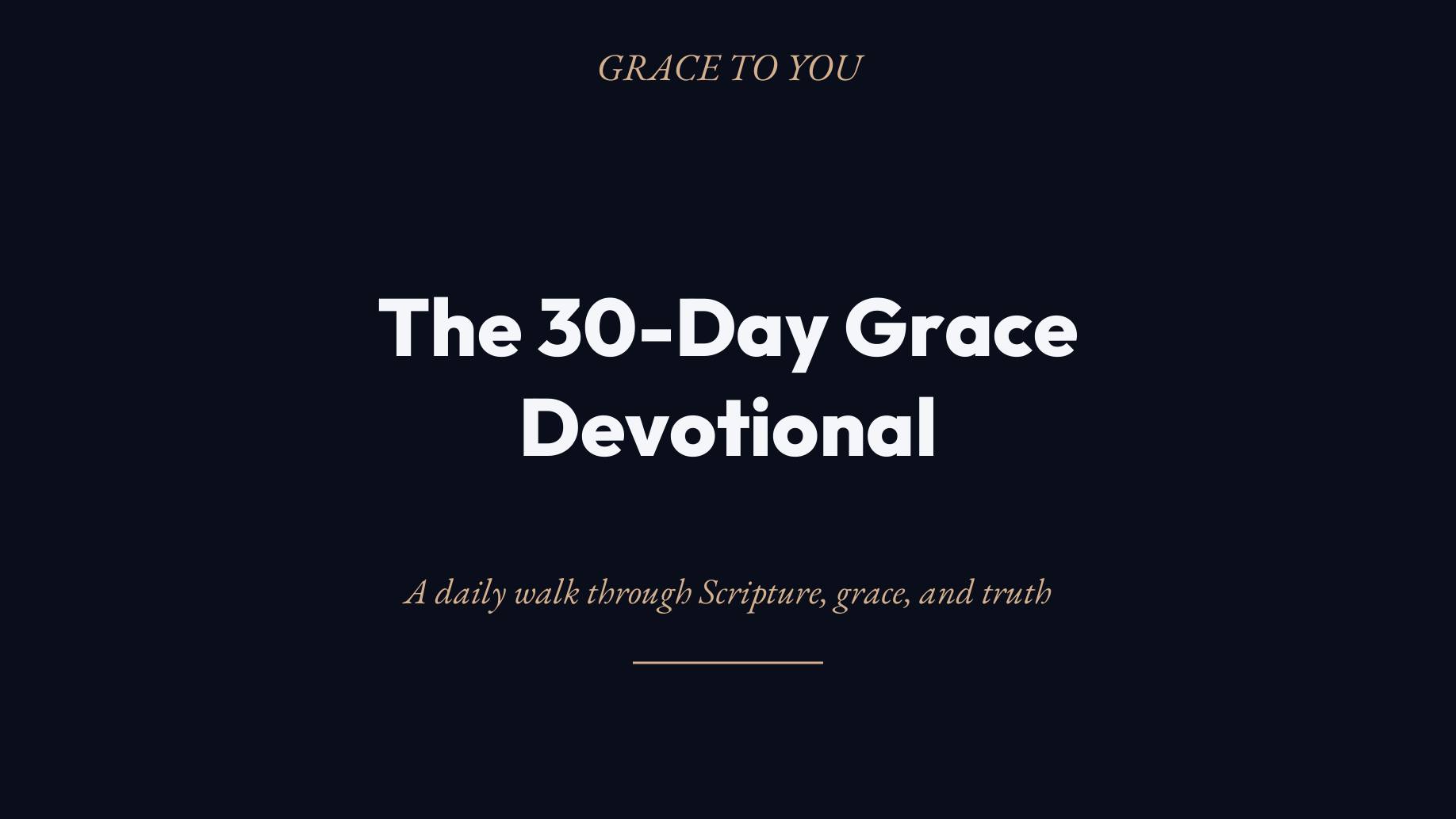 The 30-Day Grace Devotional