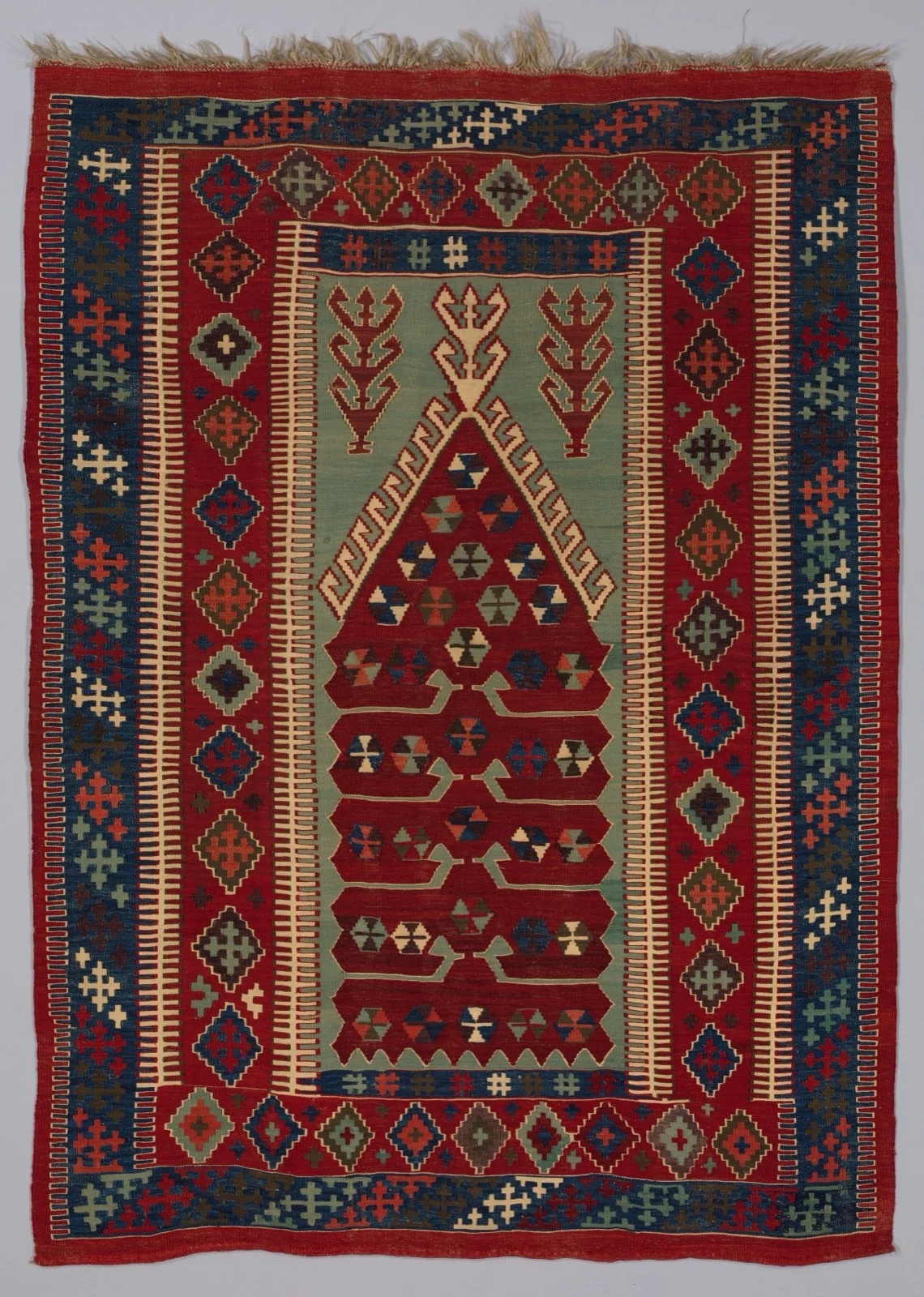 Anatolian Kilim, Madder + Sage