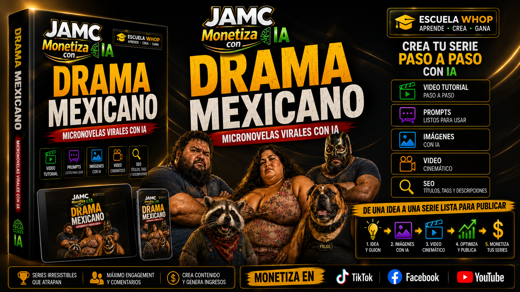 DRAMA MEXICANO IA™ | Crea Micronovelas Virales Paso a Paso