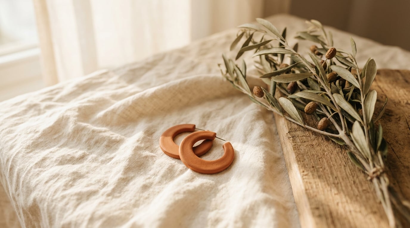 Terra Cotta Hoop Earrings