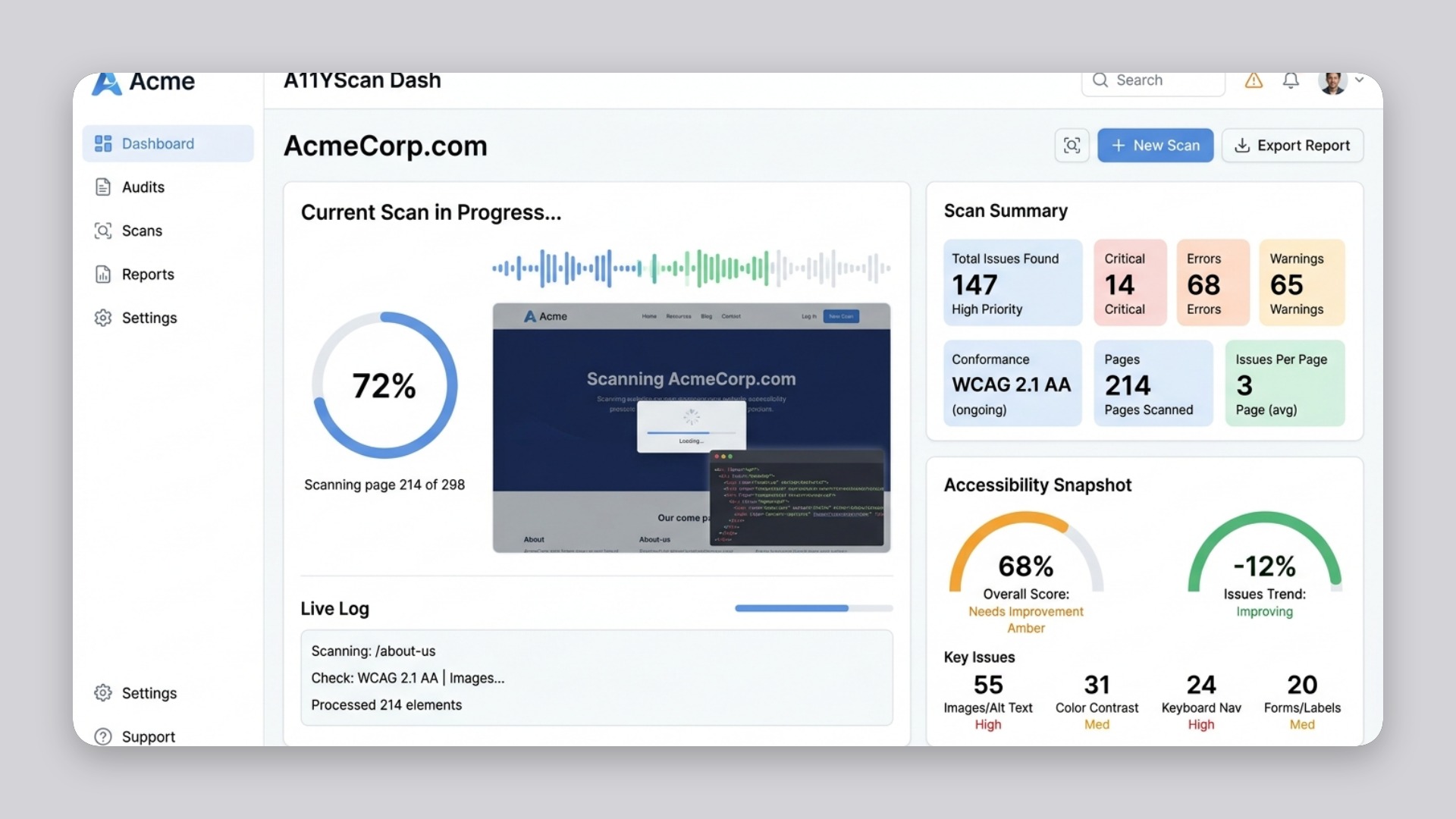 Free Website Accessibility Snapshot