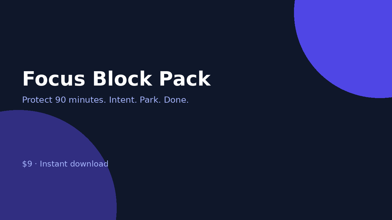 Solo Operator Focus Block Pack