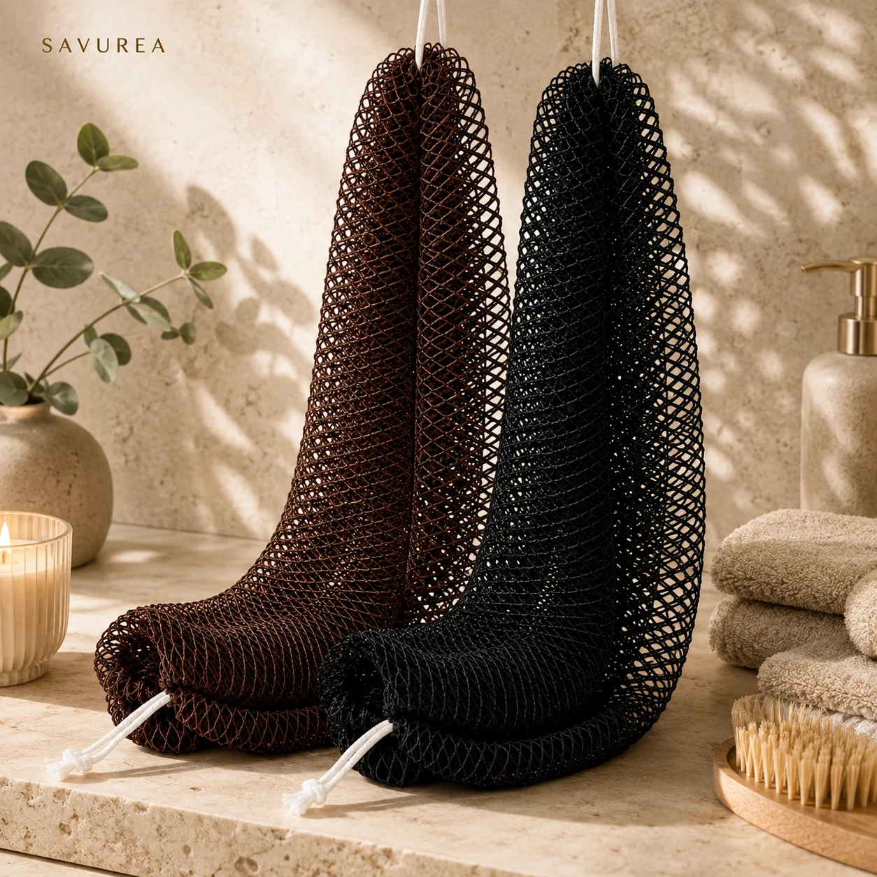 Savurea 2 Pieces African Exfoliating Net
