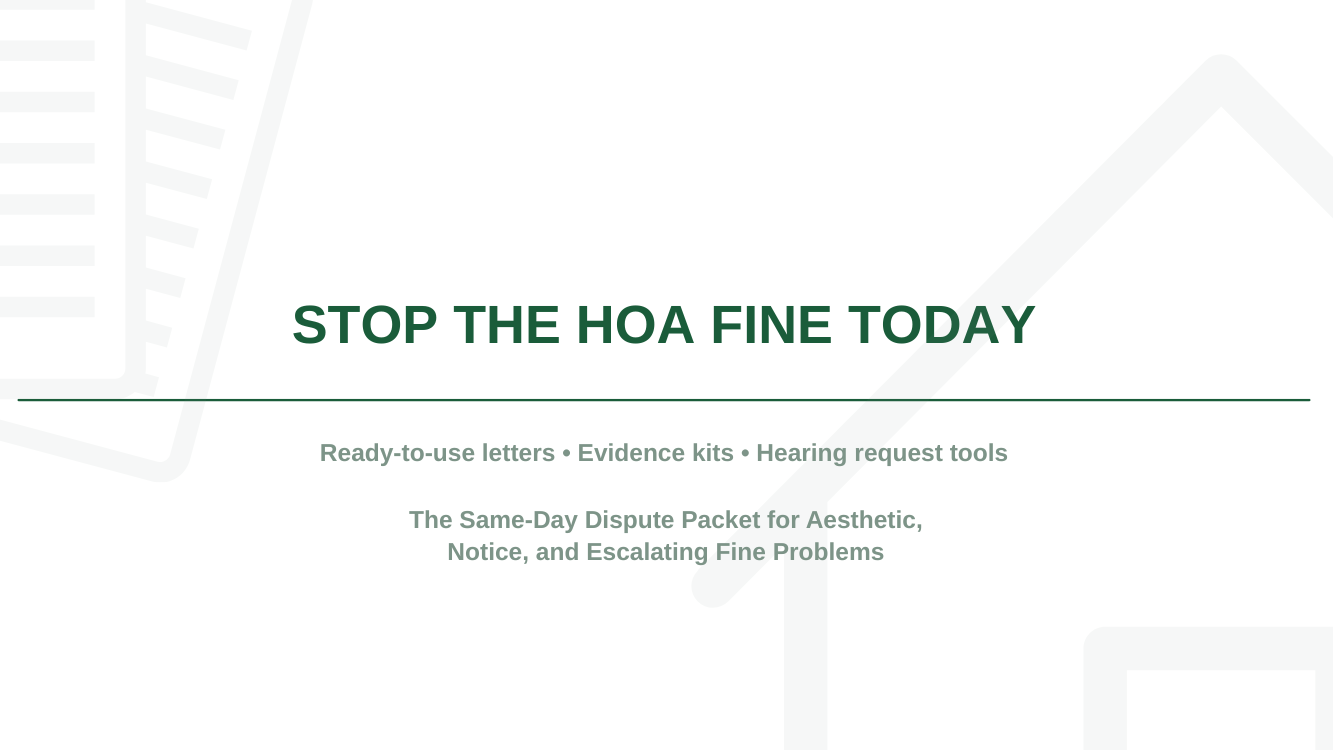 Stop the HOA Fine Today