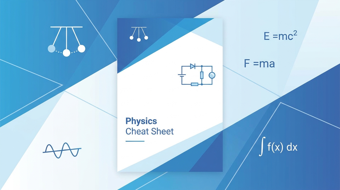 Physics Formula Cheat Sheet + Practice Problems