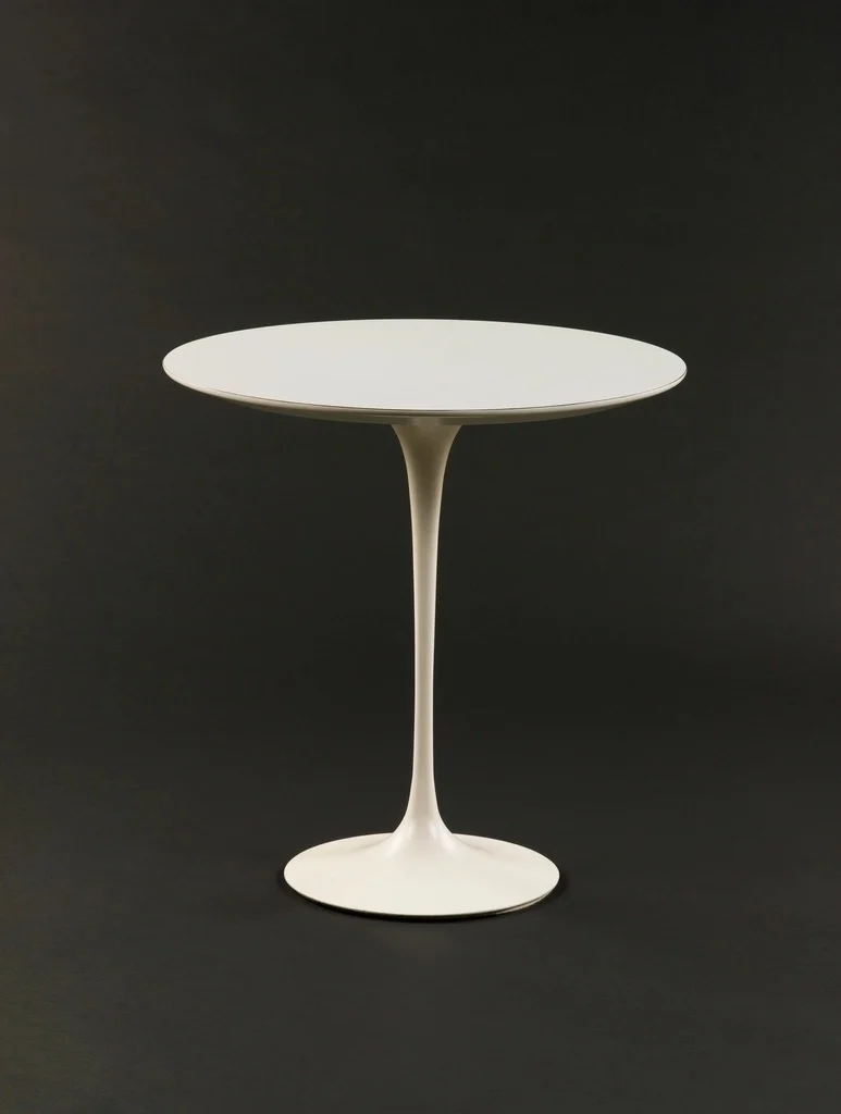 Pedestal Side Table, Gloss White