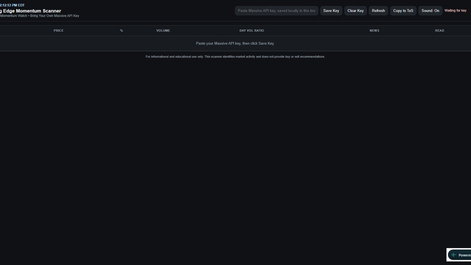 Day Trading Edge Momentum Scanner