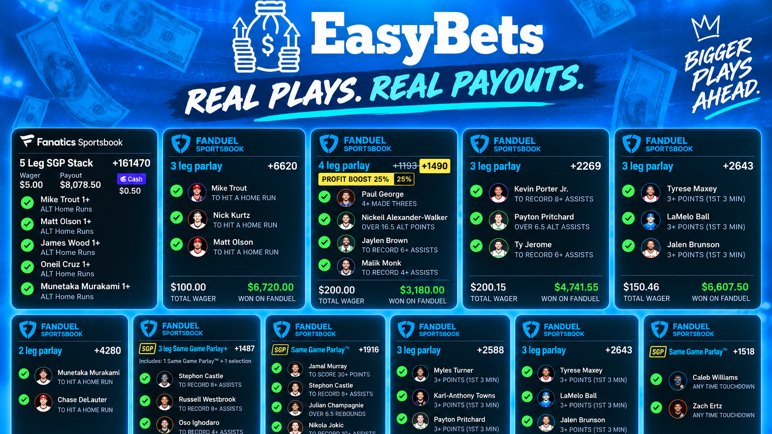 EasyBets Picks + Projection Site Access