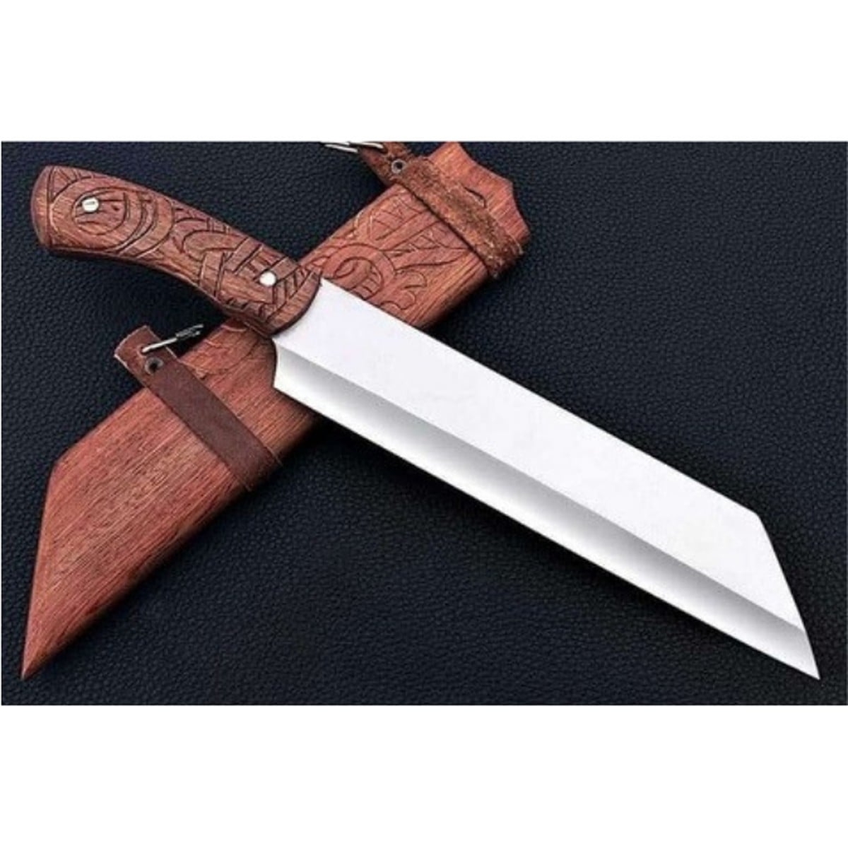 Custom Handmade Long Blade Wood Handle Hunting Knife handmade in Wazirabad, Punjab, Pakistan