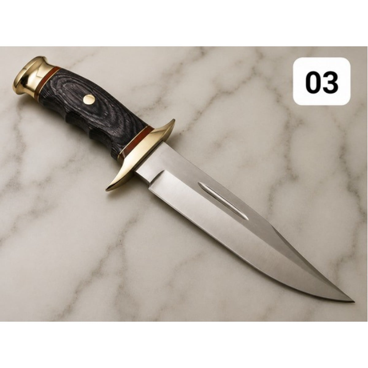 Custom Handmade Wood & Brass Hunting Knife handmade in Wazirabad, Punjab, Pakistan