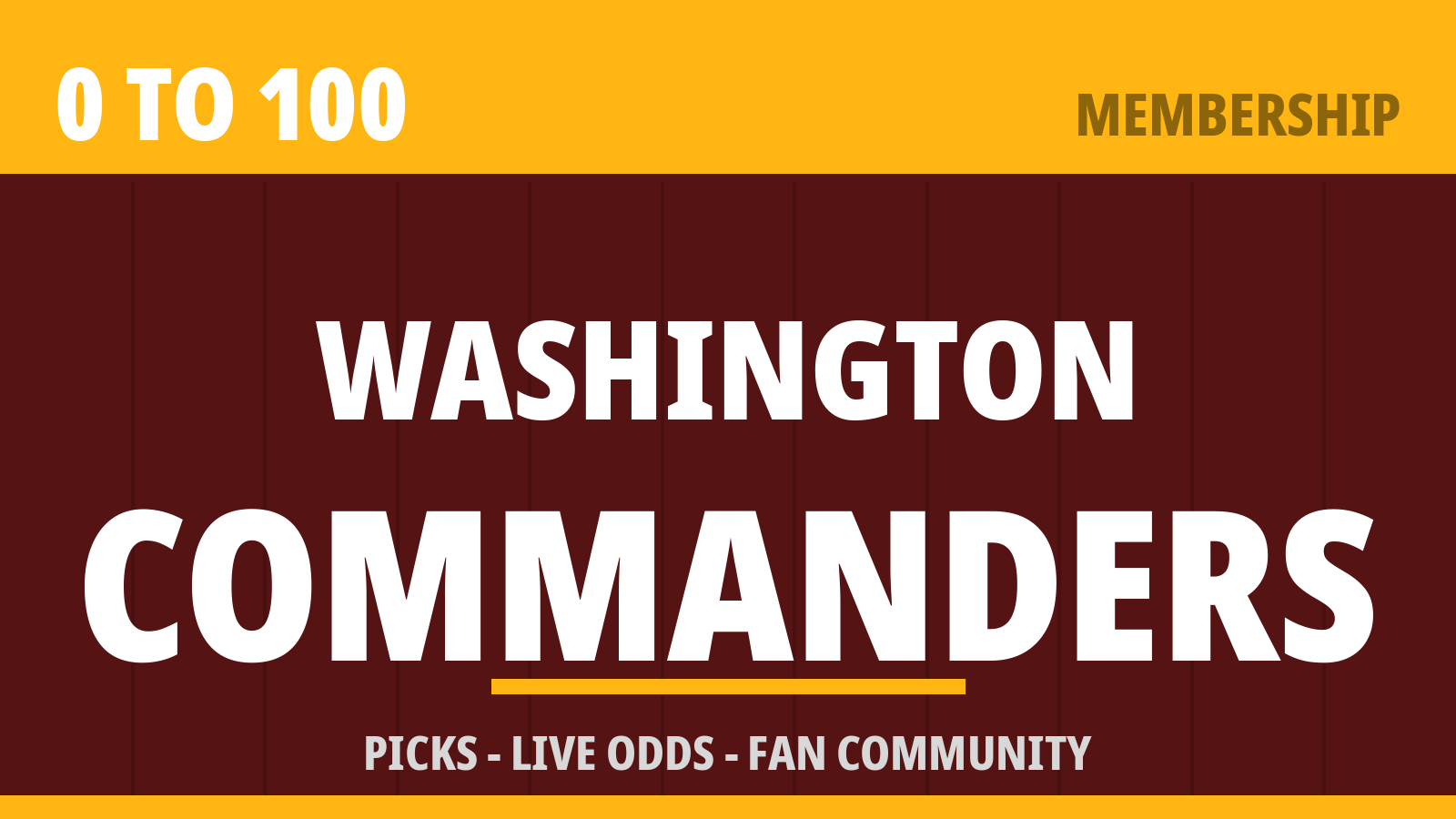 0to100 Washington Commanders Membership