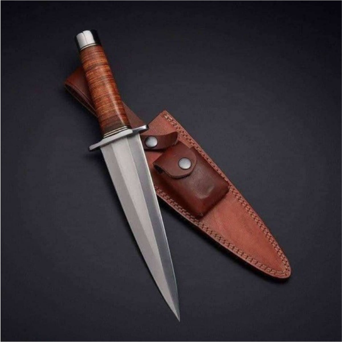 Custom Handmade Stag Horn Hunting Knife handmade in Wazirabad, Punjab, Pakistan