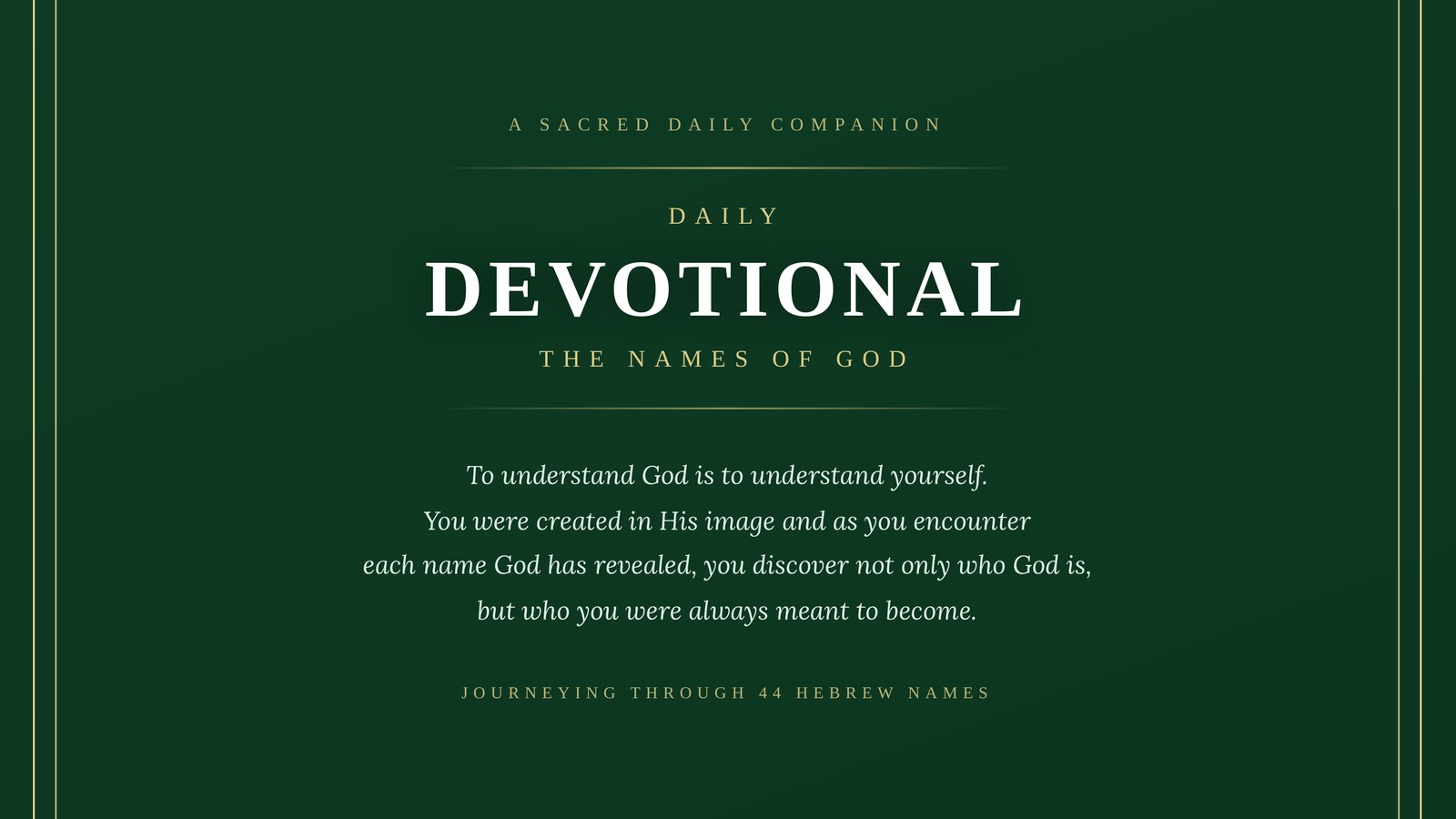 Daily Devotional: The Names of God -  Emerald