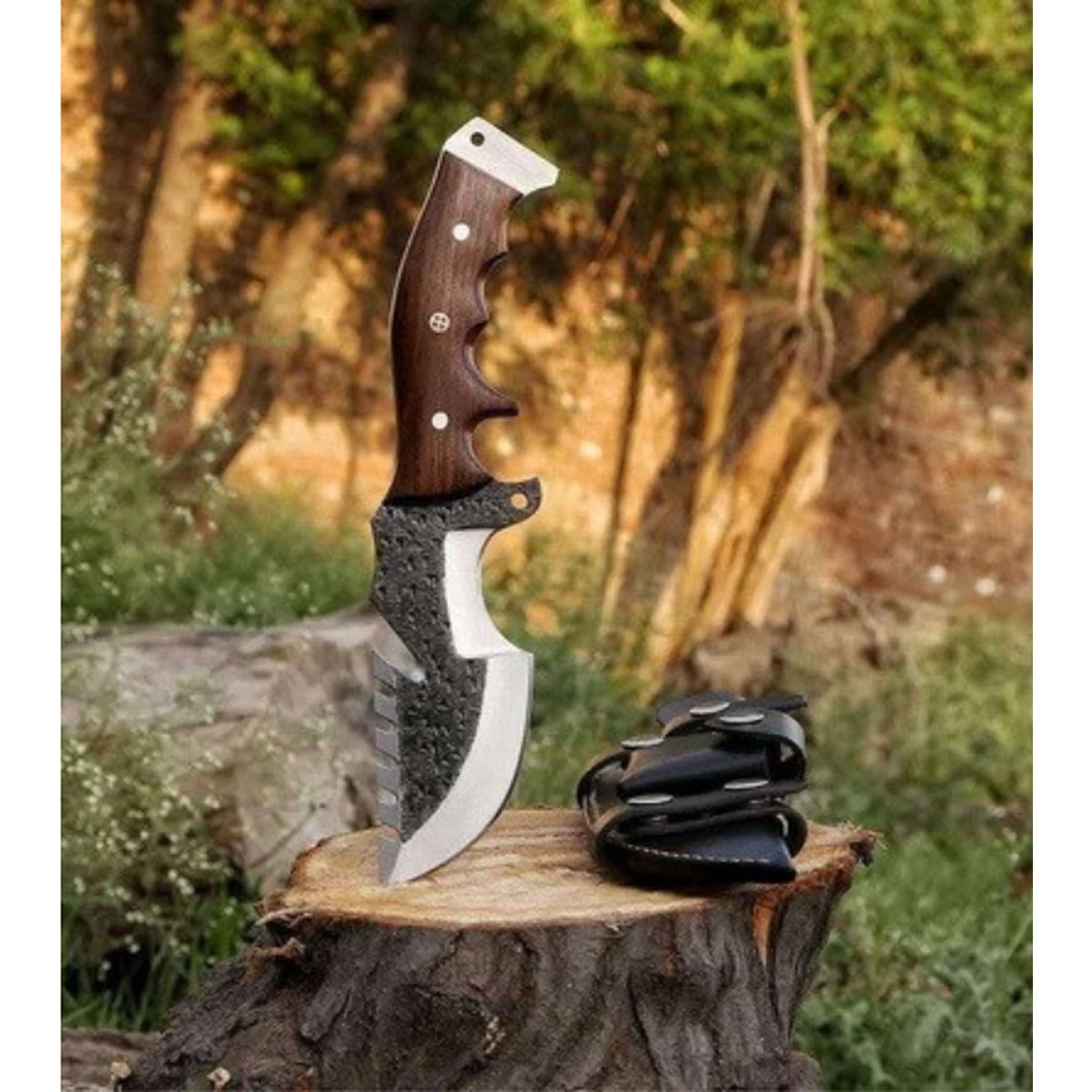 Custom Handmade Wood Handle Hunting Knife handmade in Wazirabad, Punjab, Pakistan