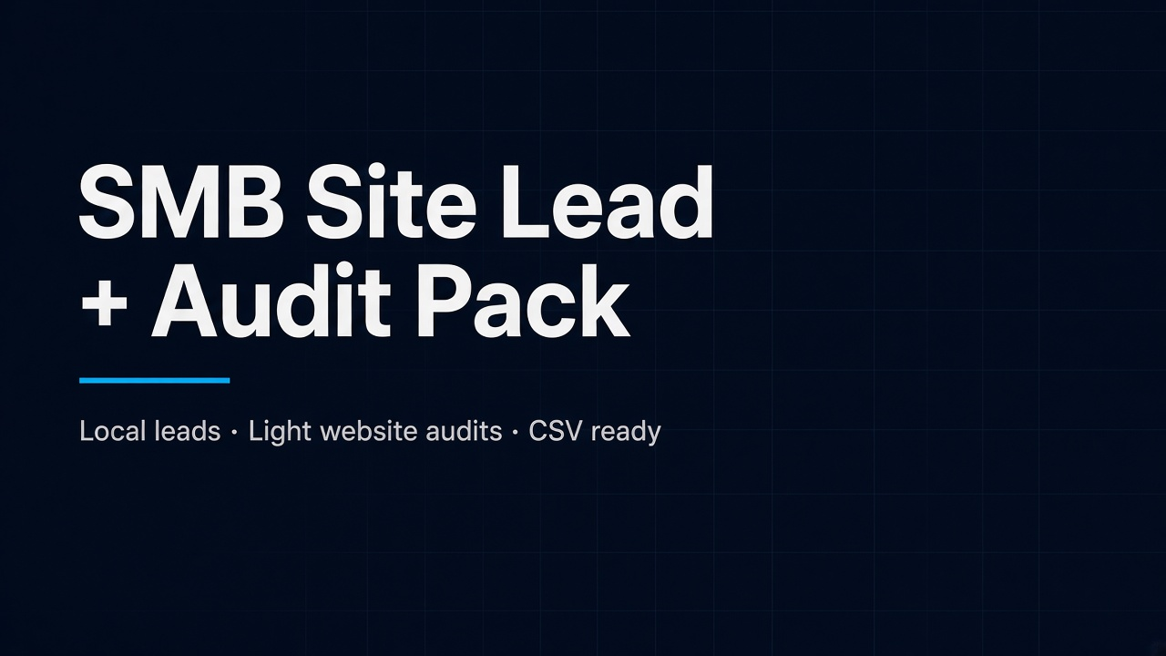 SMB Site Lead + Audit Pack