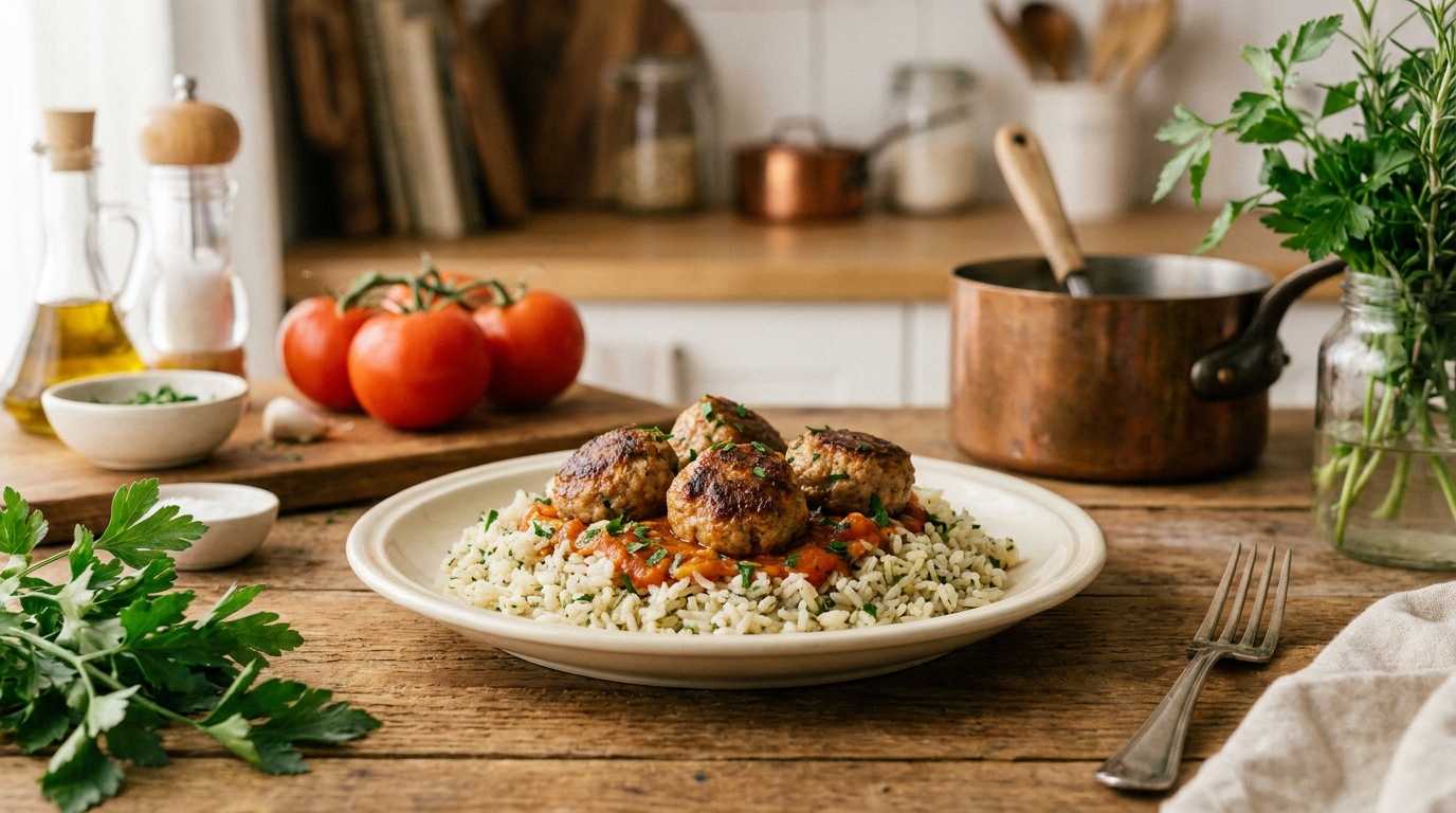 Turkey Meatballs & Rice