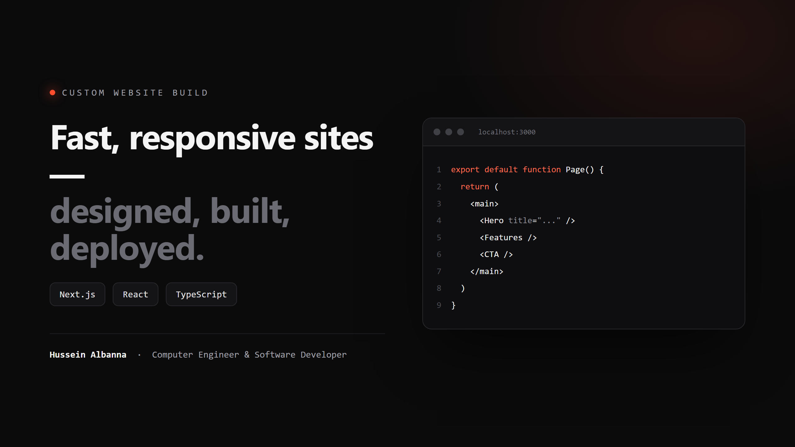 Custom Website Build — Next.js & React