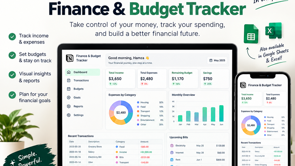 Finance & Budget Tracker – Take Control of Your Money