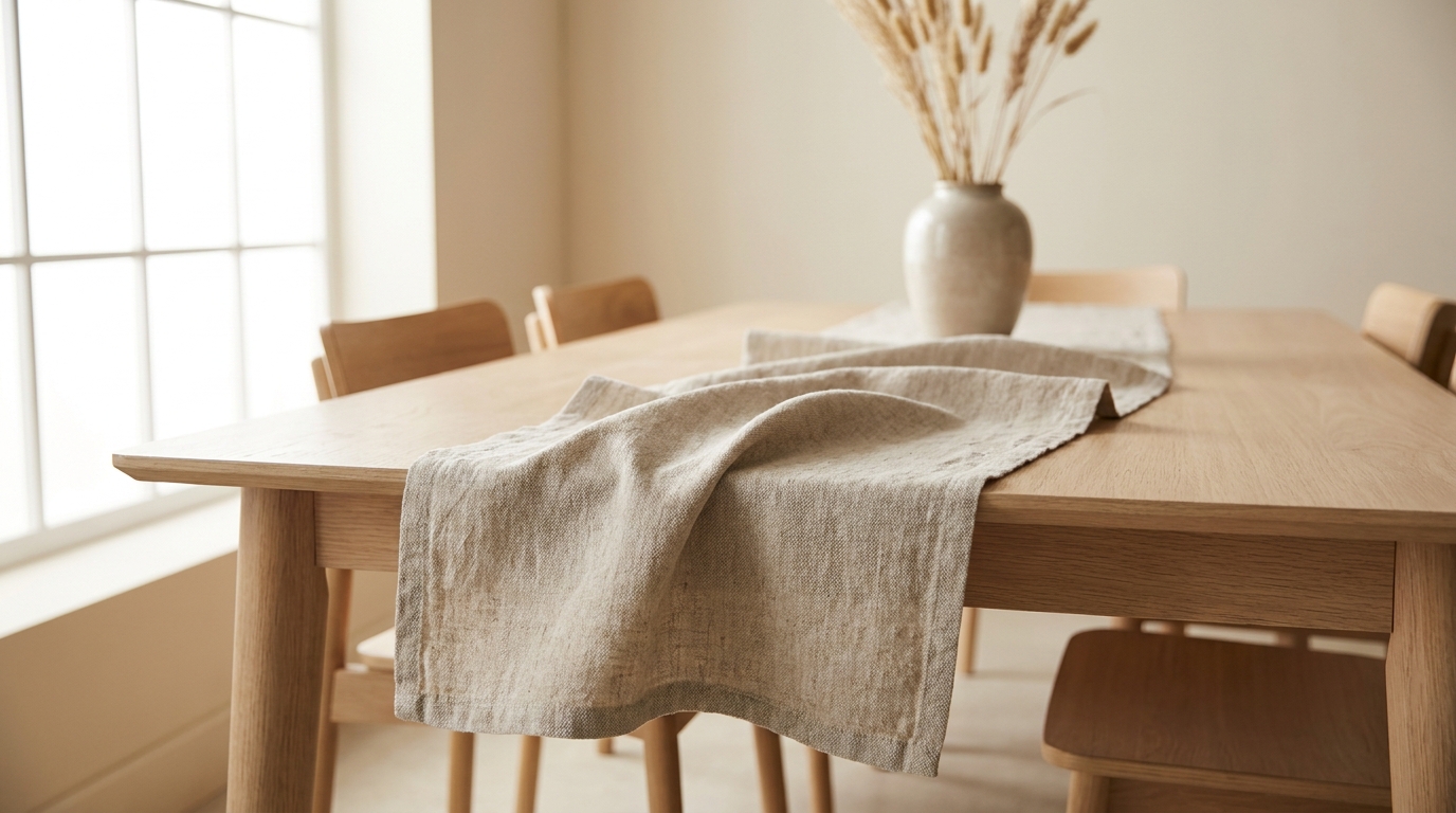 Stonewashed Linen Table Runner