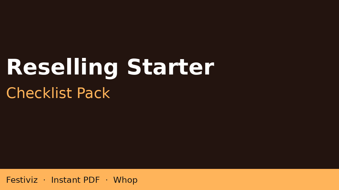 Reselling Starter Checklist | Sourcing to First Sale