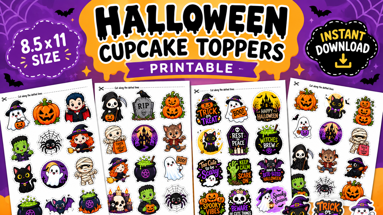 Printable Halloween Cupcake Toppers 