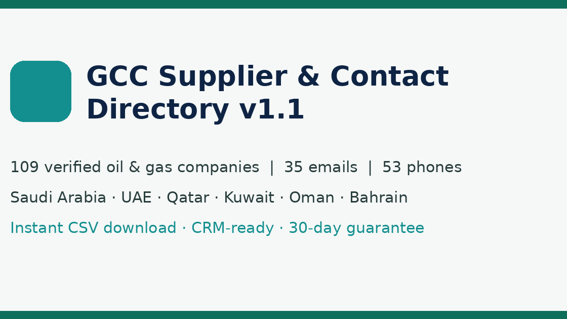 GCC Supplier & Contact Directory v1.1