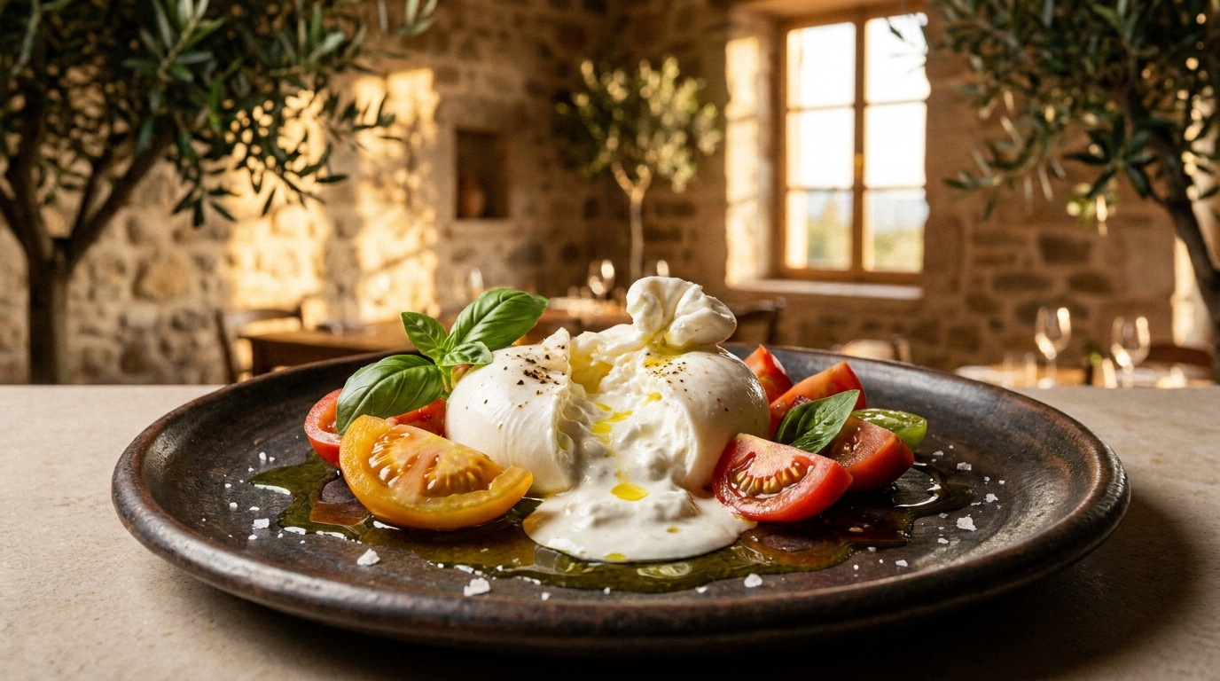 Burrata con tomate