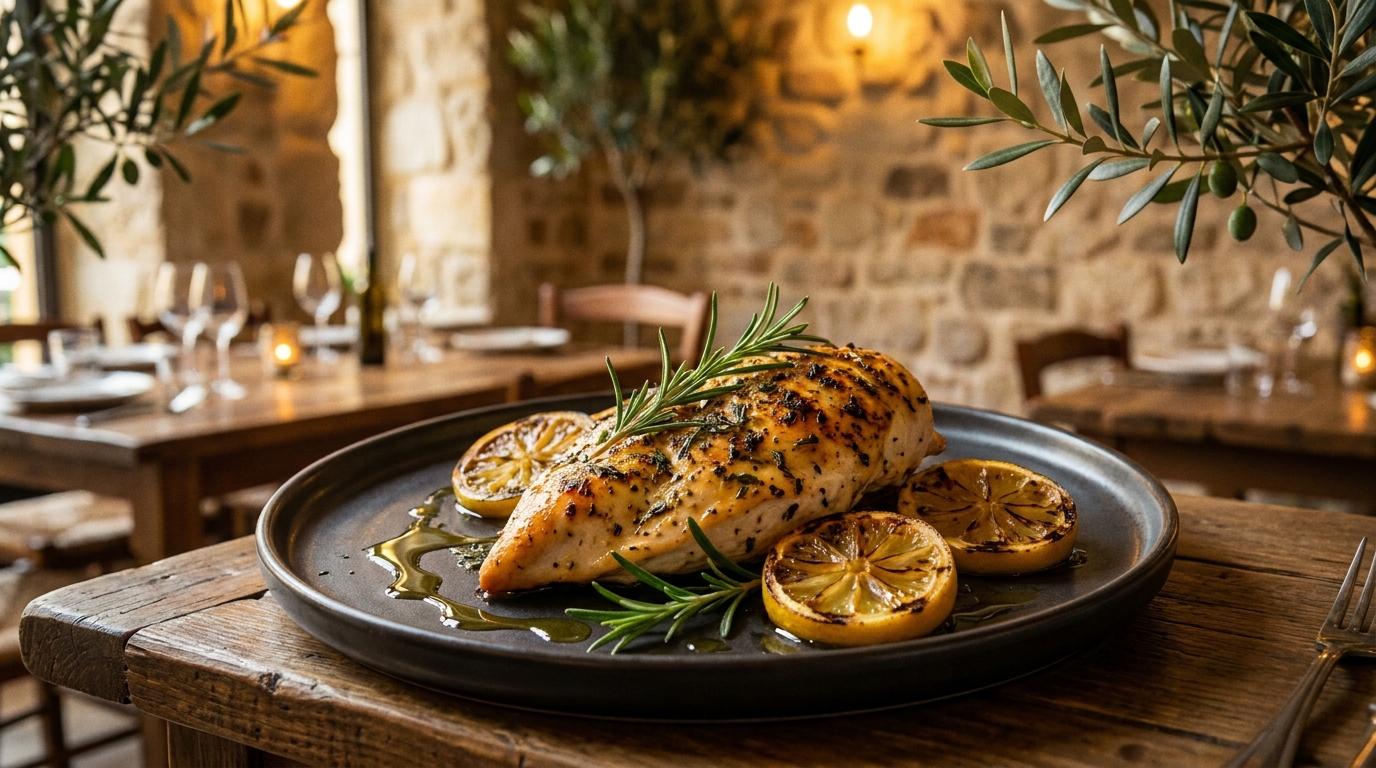 Pollo al limón y hierbas