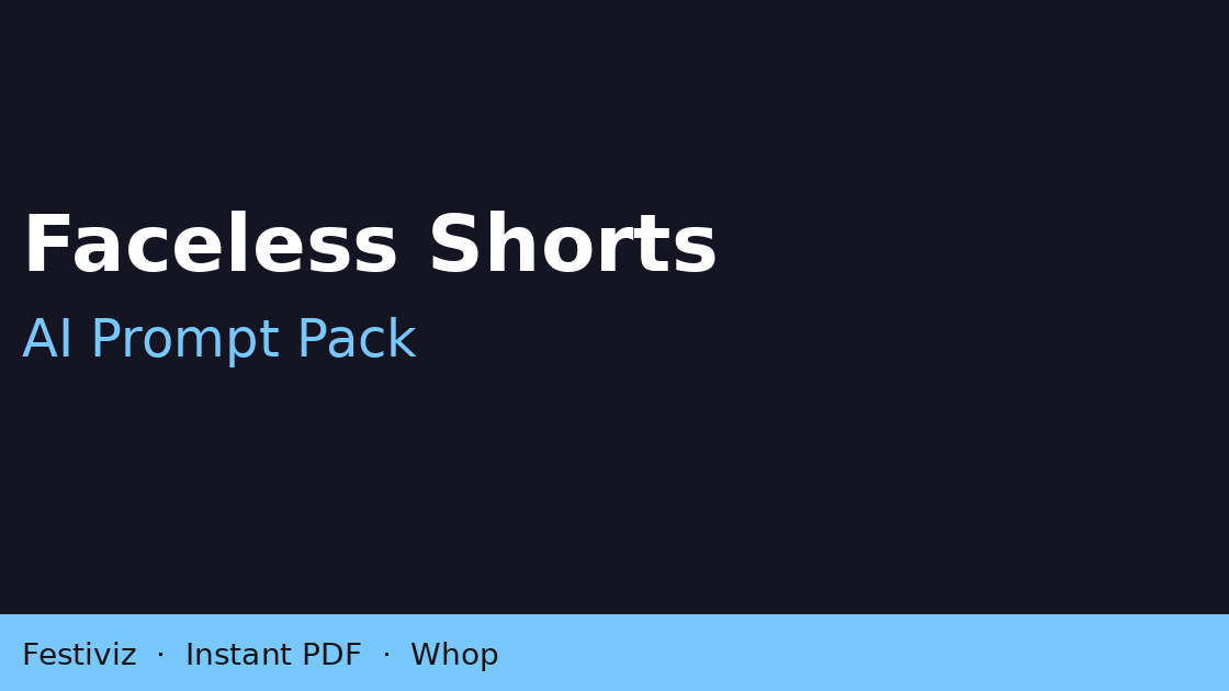 Faceless Shorts AI Prompt Pack | 40 Hooks + Scripts