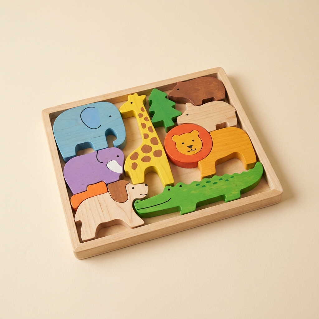 Kids Wooden Puzzle Set