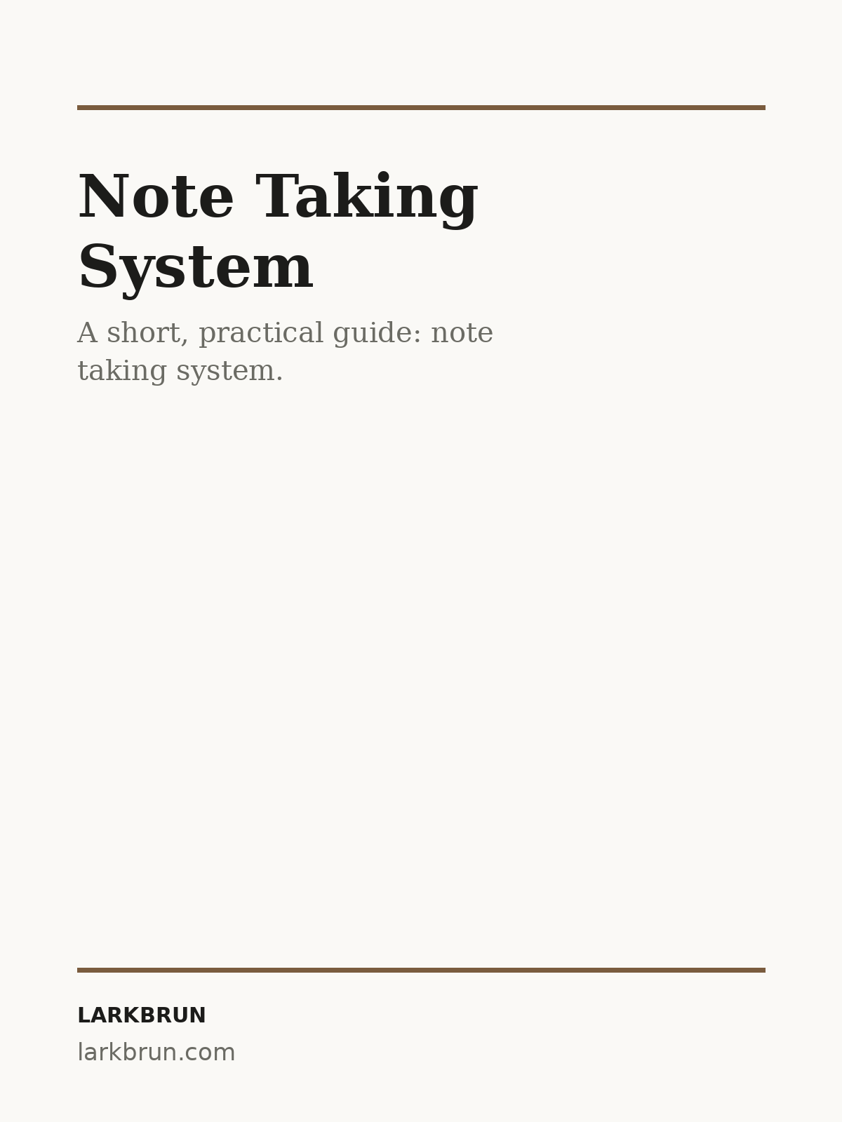 Note Taking System