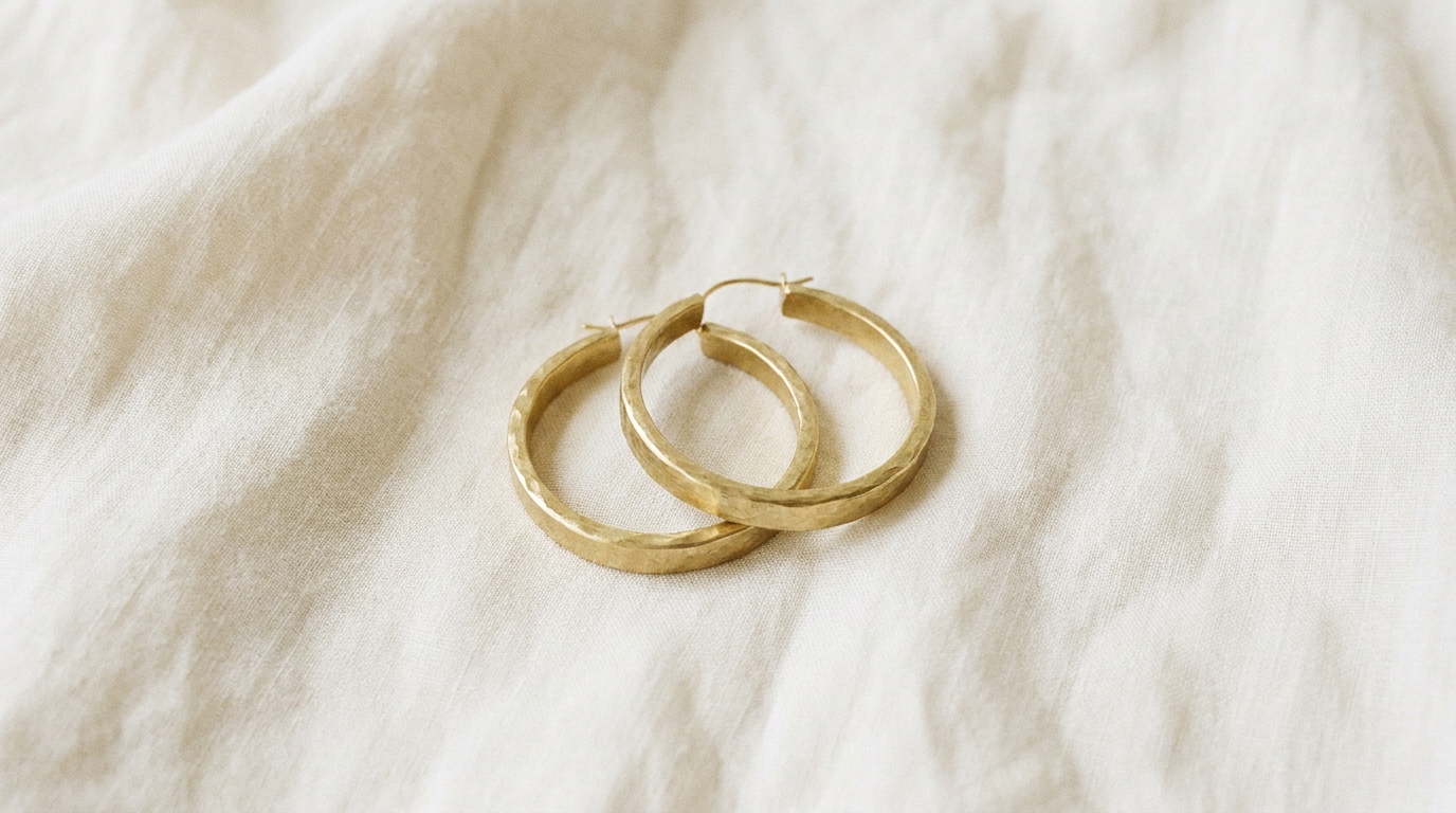 Hammered Brass Hoops