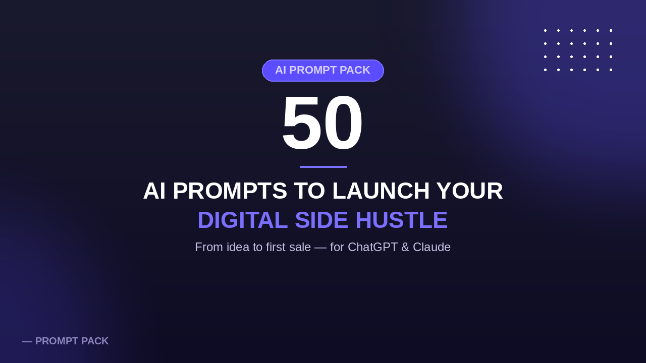 50 AI Prompts to Launch a Profitable Digital Side Hustle