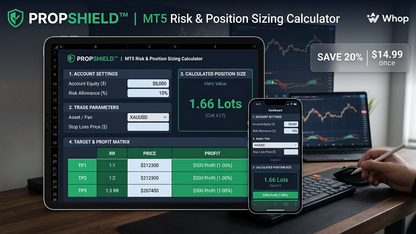 PropShield™ | MT5 Risk & Position Sizing Calculator
