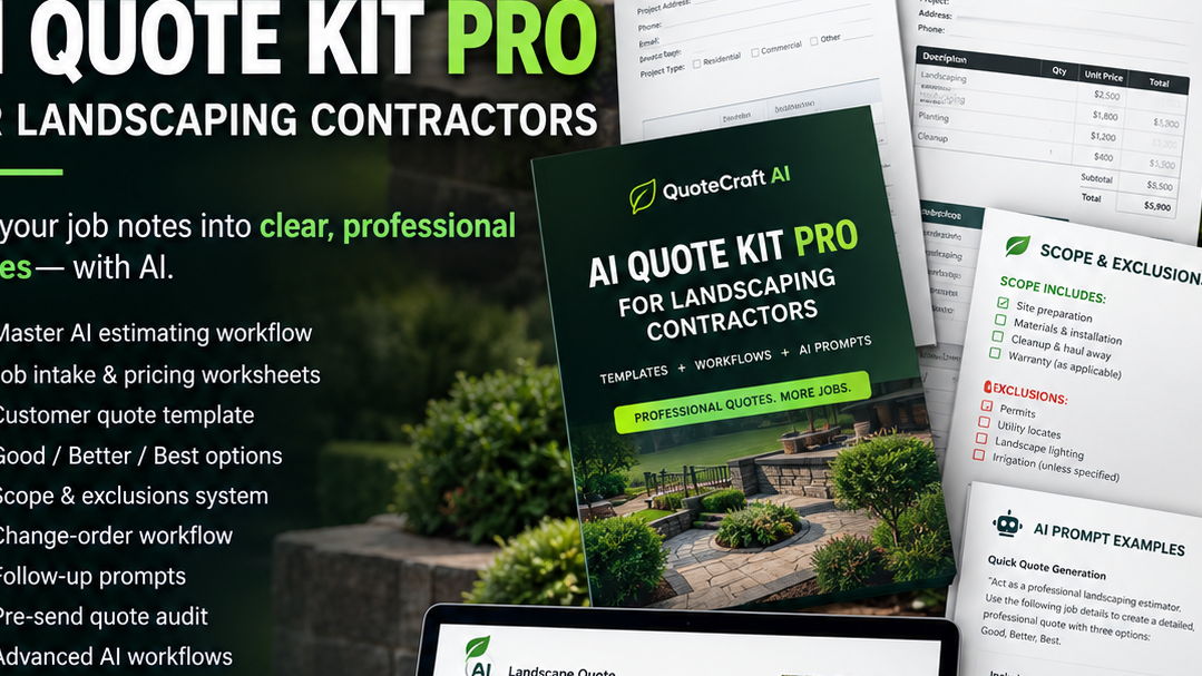 AI Quote Kit PRO for Landscaping Contractors