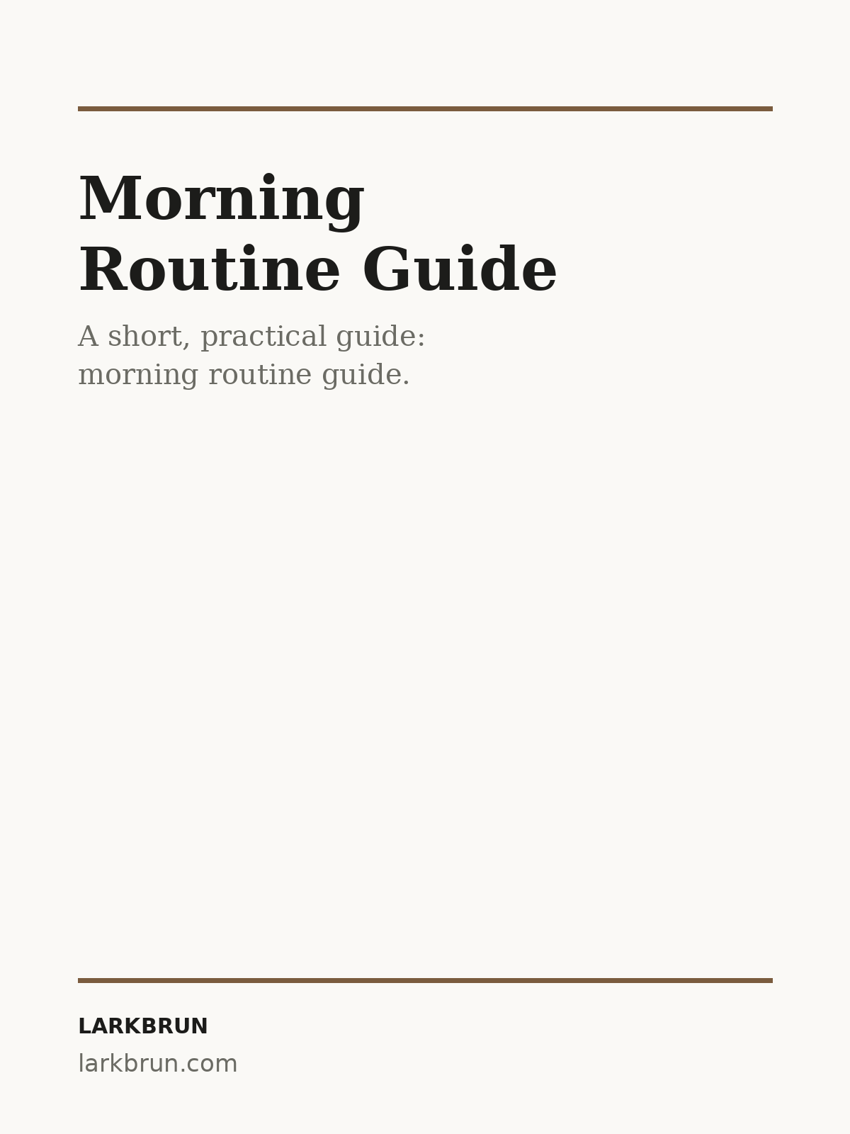 Morning Routine Guide
