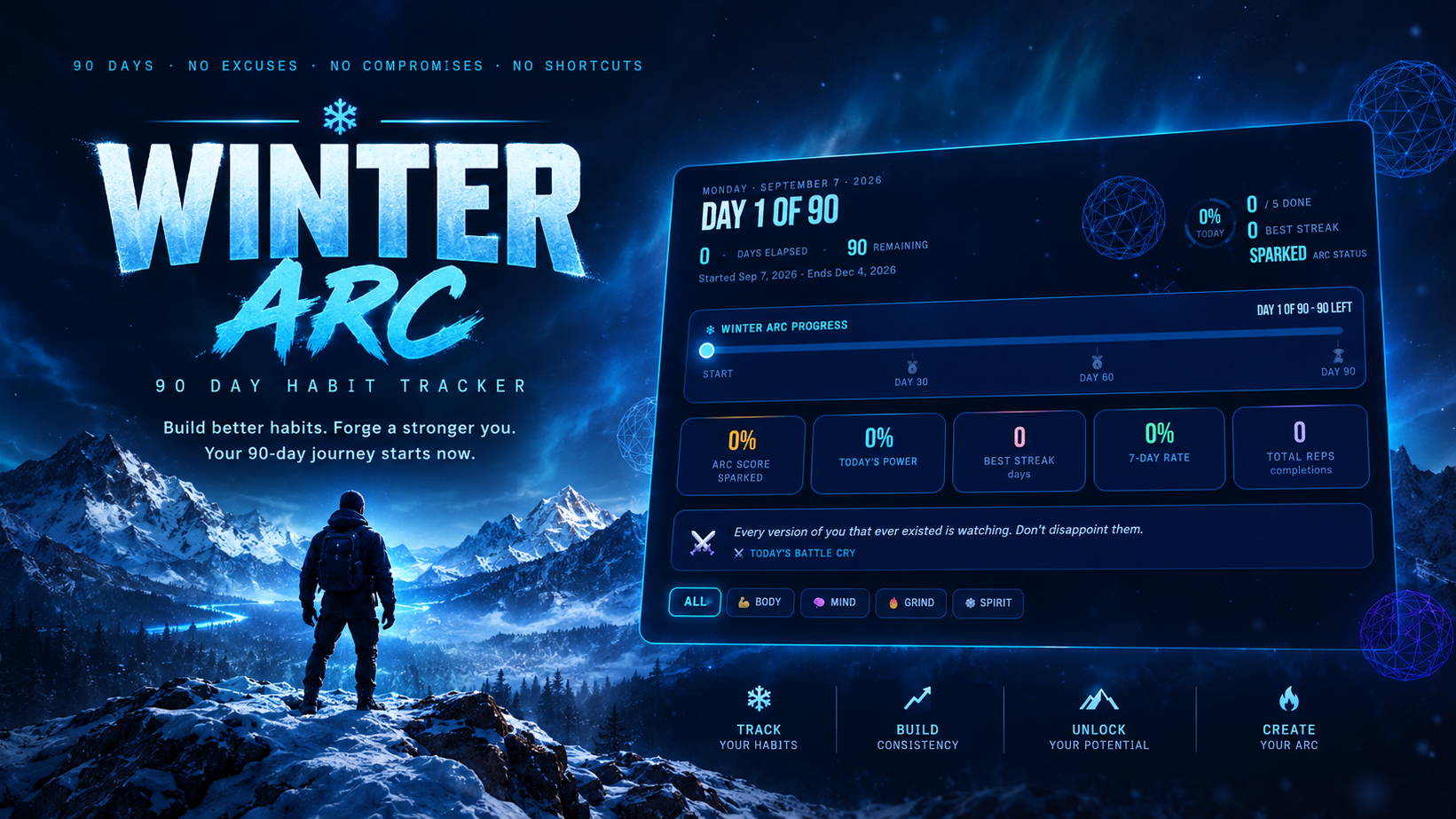 Winter ARC  Habit Tracker 