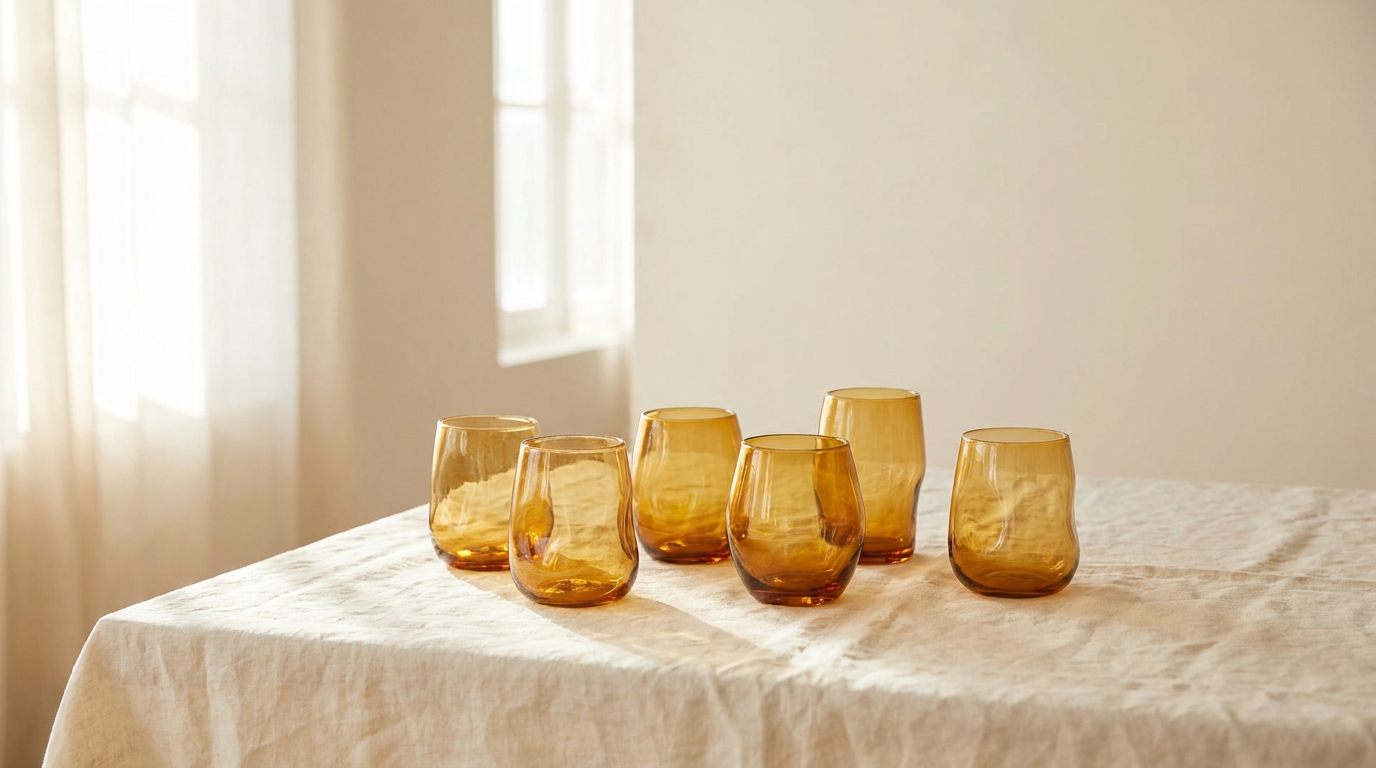 Amber Glass Tumbler Set